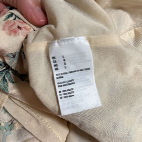 American Eagle Outfitters Floral Beige Neutral Flowly Skirt Women's L NWT - Picture 6 of 6